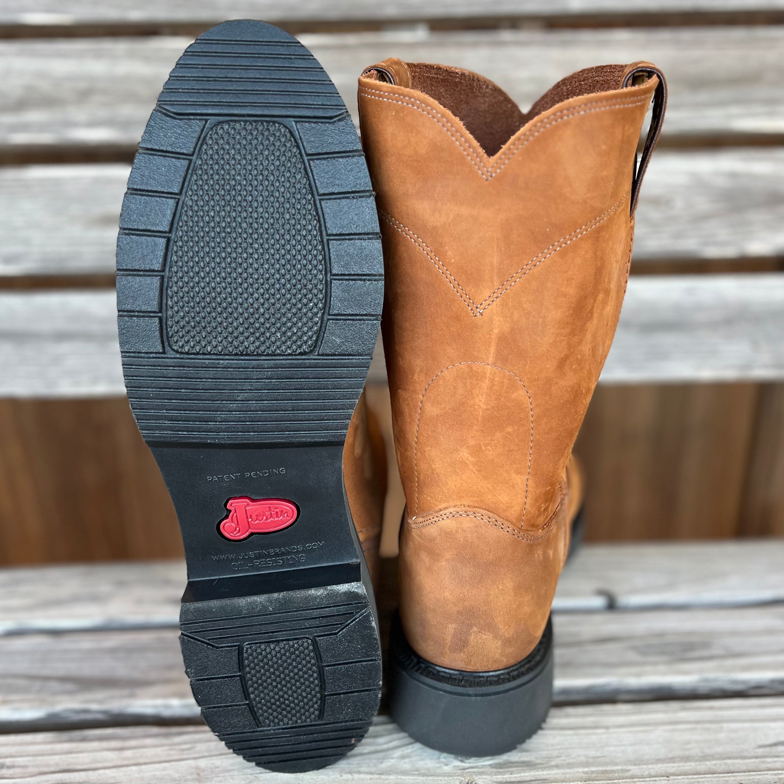 Justin Round Roper Work Boot – side profile view | Venator Hunting