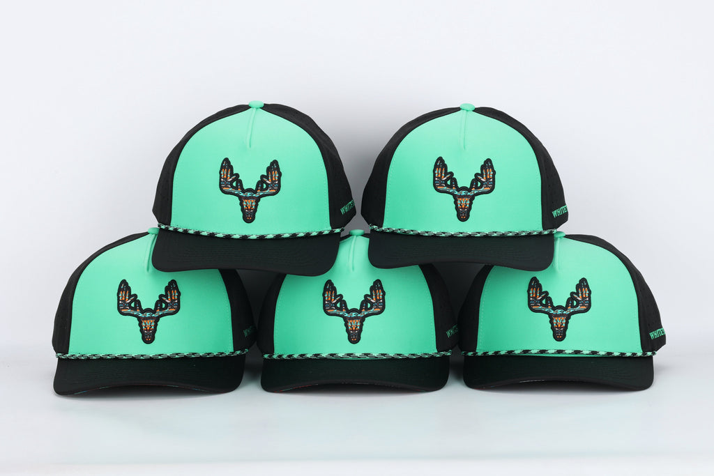Whitetail Co. Western Buck Skull Teal Low/Mid Profile Trucker