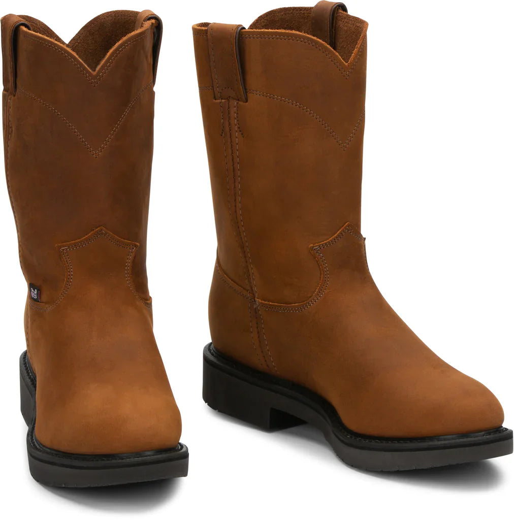 Justin Round Roper Work Boot – roper toe and sole detail | Venator Hunting