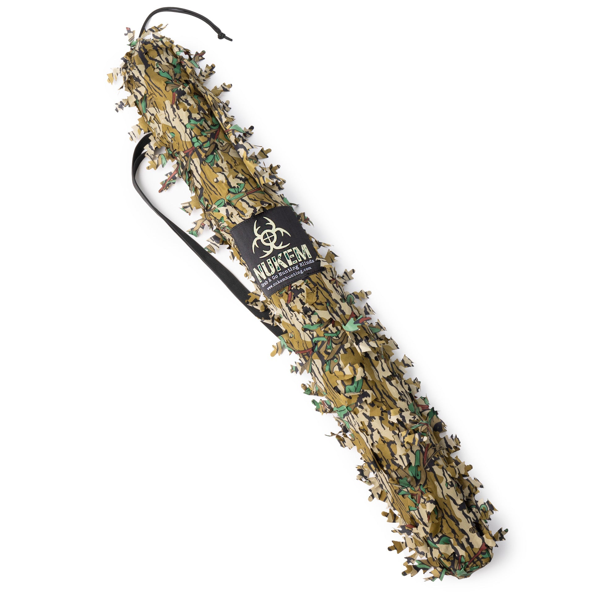 Nukem Grab & Go Hunting Blind with leafy camo pattern for deer hunting concealment