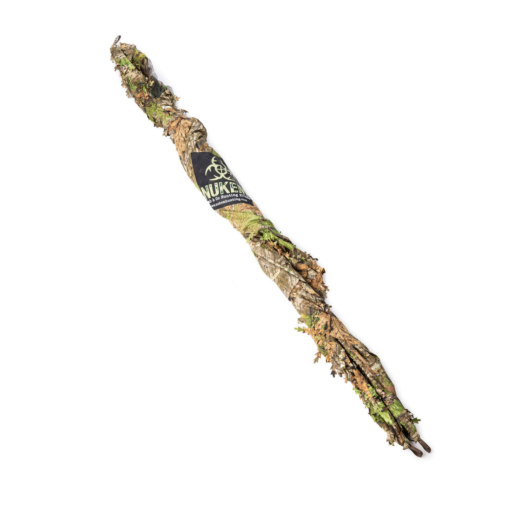NUKEM Grab & Go Hunting Blind with leafy camouflage pattern for outdoor concealment