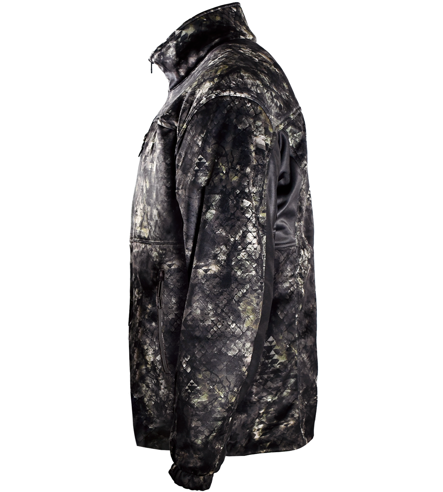 Vycah Mission Jacket in Deep Woods camo, side view