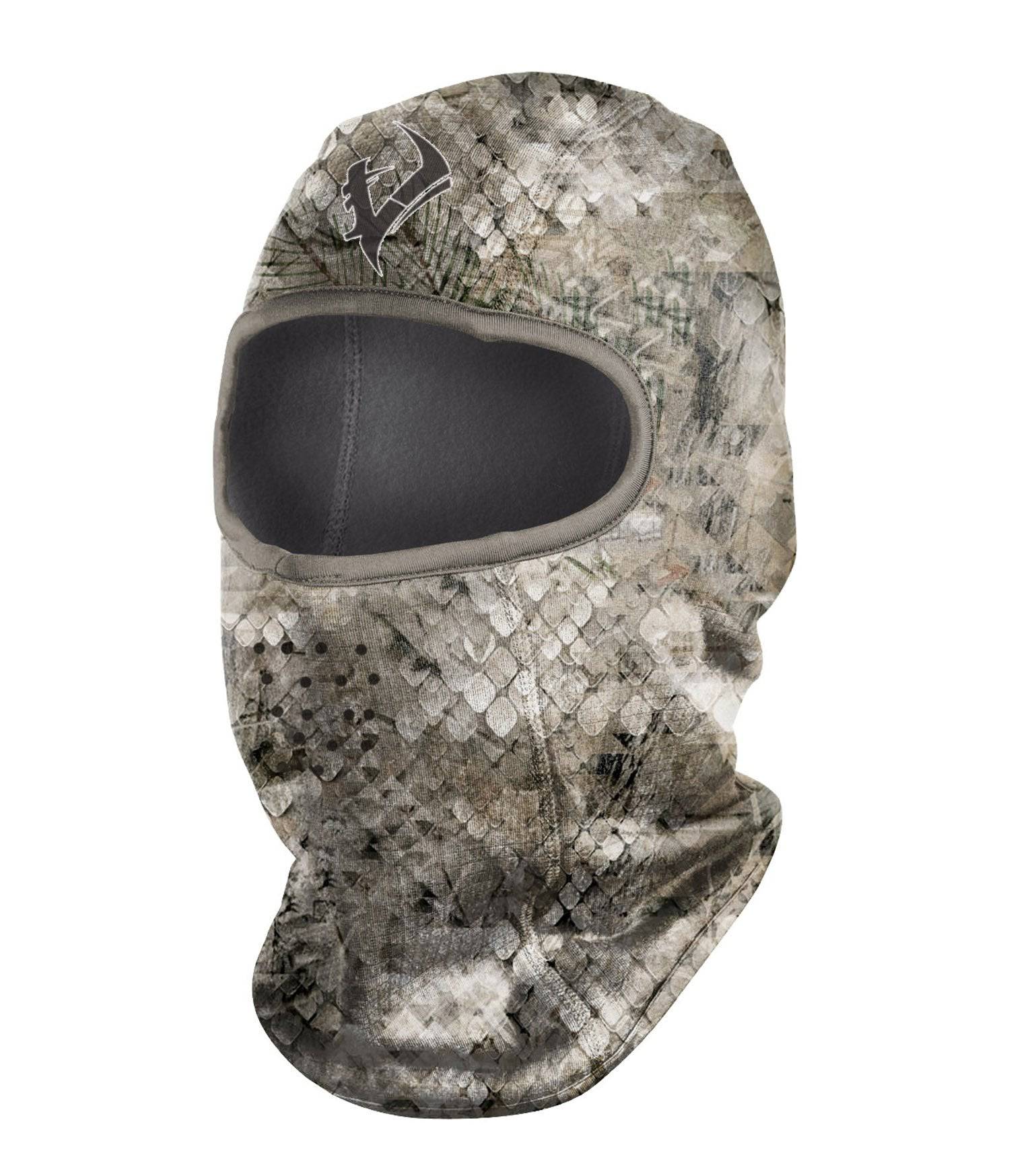 Vycah Nexus fleece-lined hunting face mask in Fall camo with an open face port