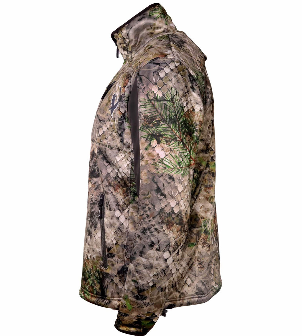 Vycah Kinsley quarter-zip pullover in Fall camo, side view