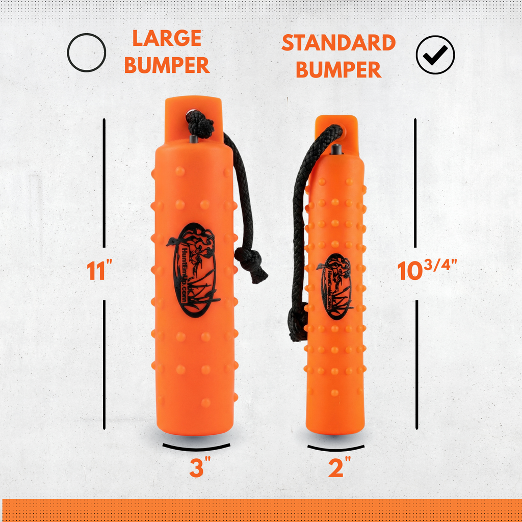 HuntEmUp Standard 2-Inch Orange Dog Training Bumpers with Throw Rope and Air Valve – 6 Pack