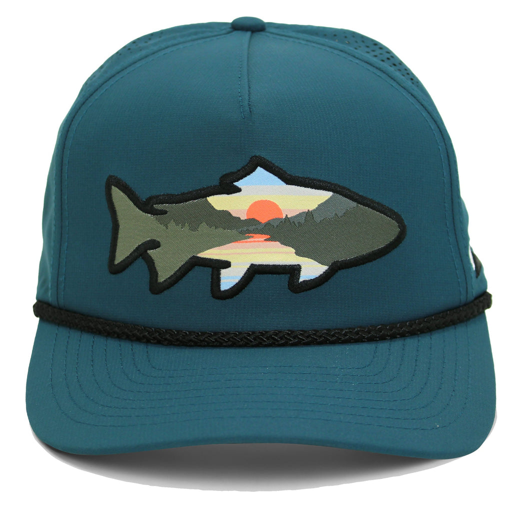 Sunset Fish Silhouette 5-Panel Performance Rope Cap | Venator Hunting
