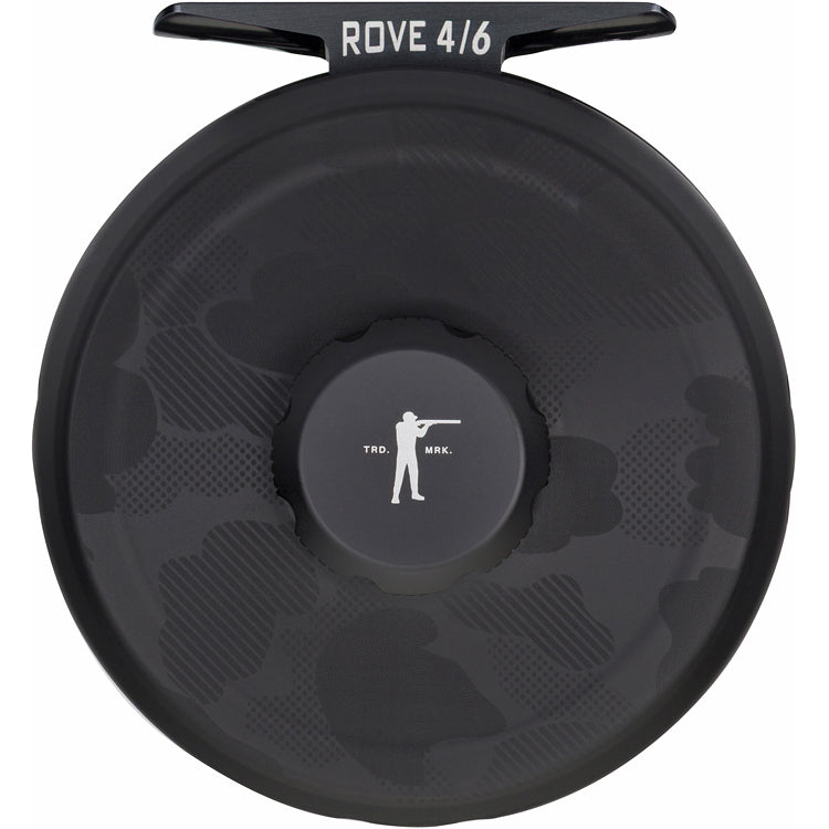 Abel x Ball and Buck ROVE 4/6 solid fly reel in Black, engraved camo face