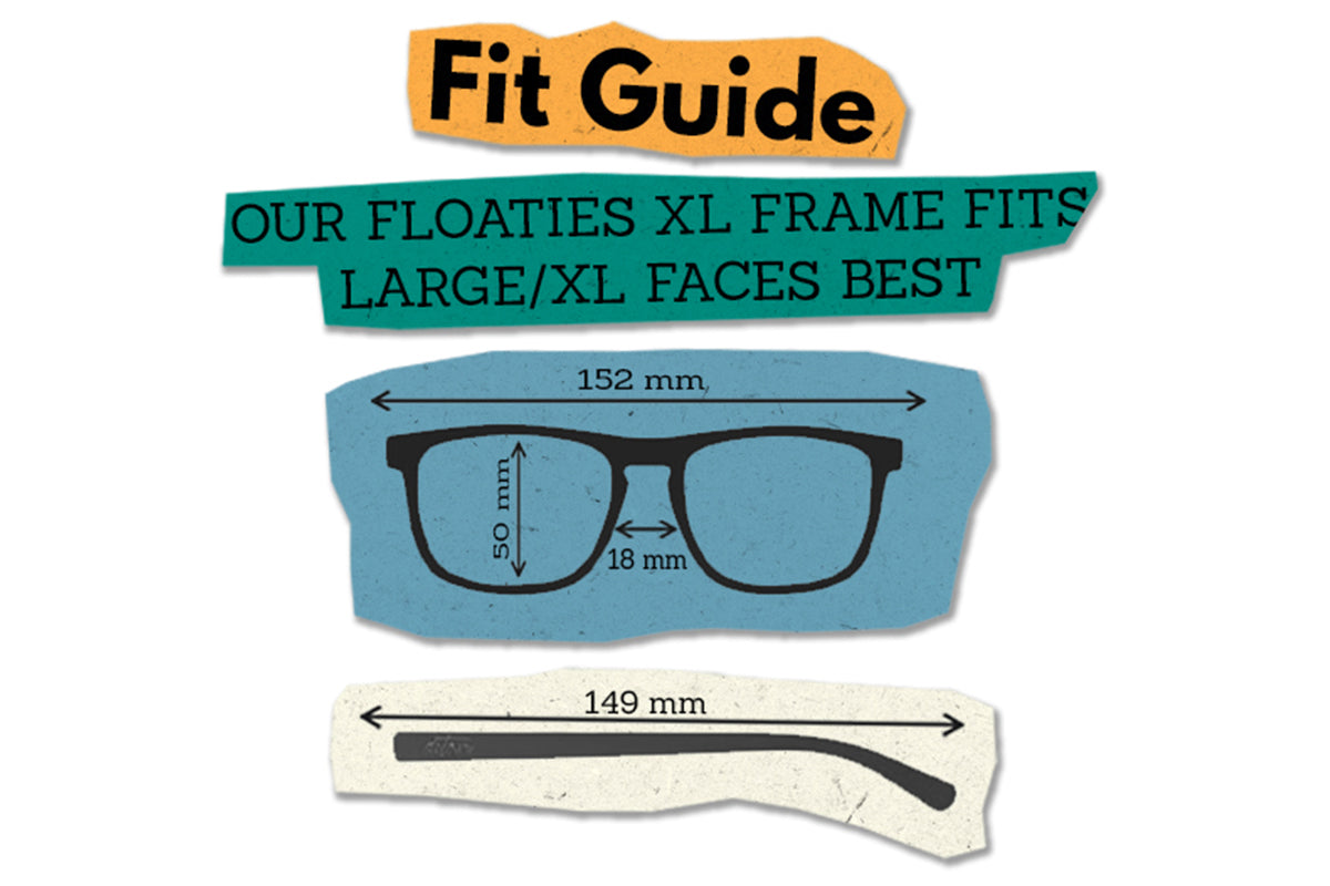 Floaties XL - Matte Black - Electric Blue Lens Polarized
