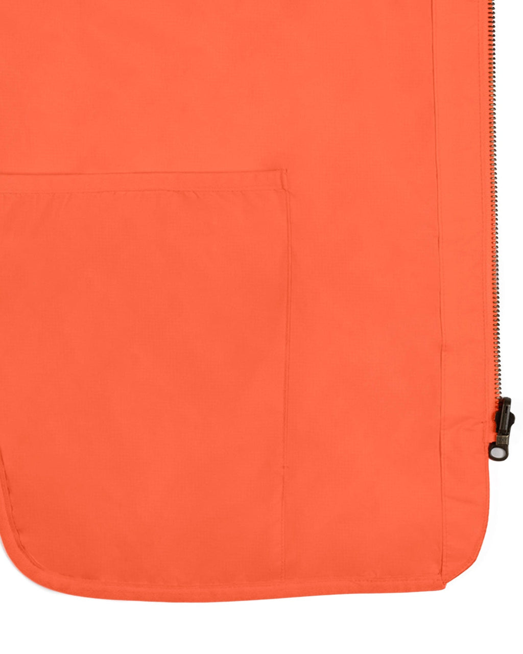 Hem and two-way zipper detail on the Blaze Orange Quilted Liner Vest