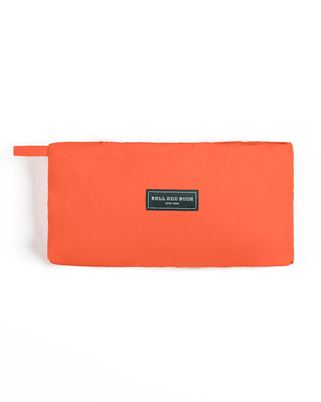 Blaze Orange Quilted Liner Vest packed into its integrated stuff sack pocket