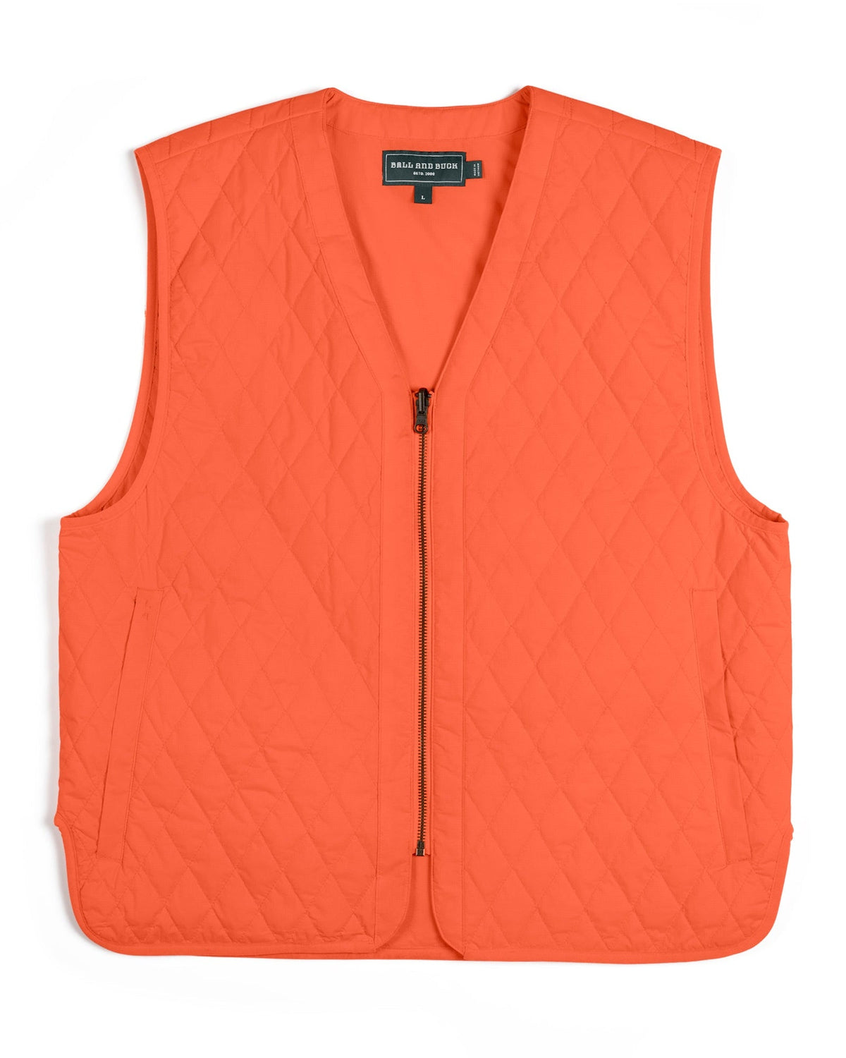 Quilted Insulated Liner Vest in Blaze Orange, front view