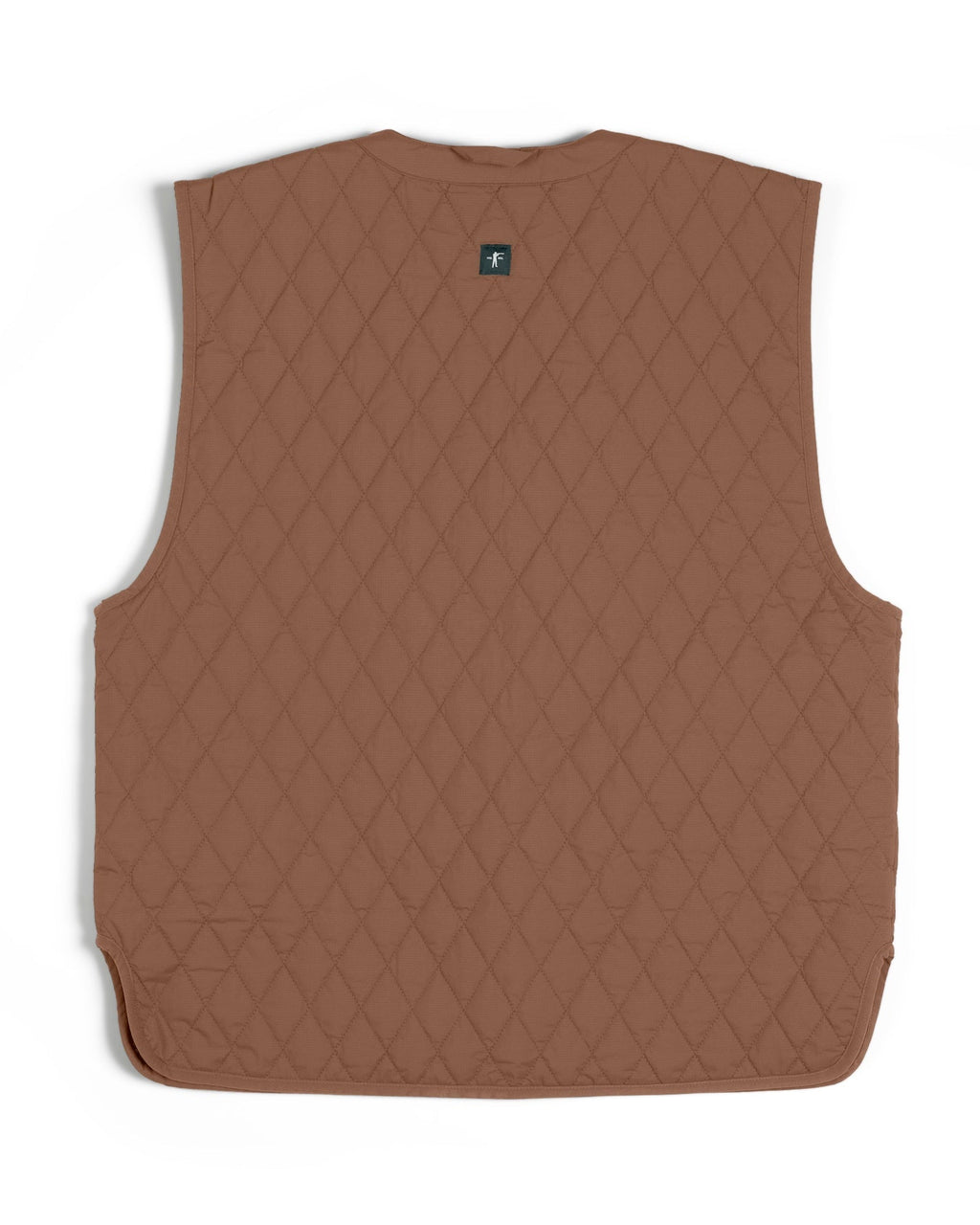 Quilted Insulated Liner Vest in Brown, back view