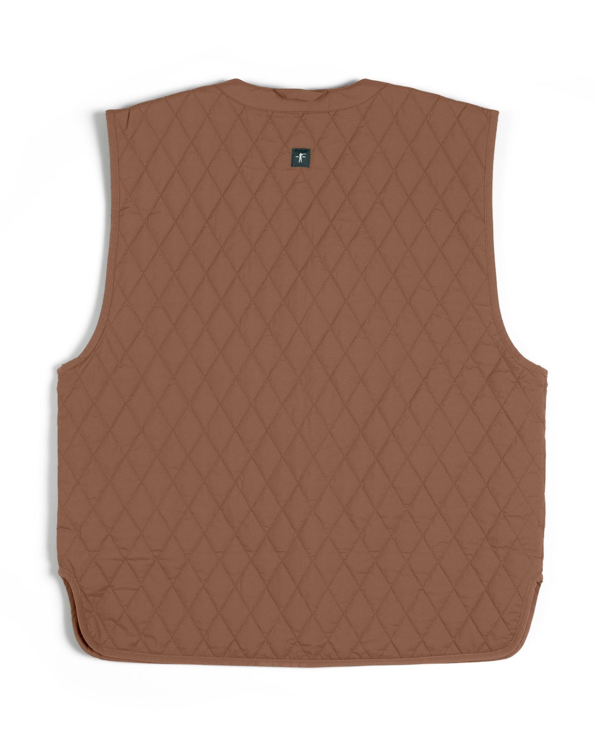 Quilted Insulated Liner Vest in Brown, back view