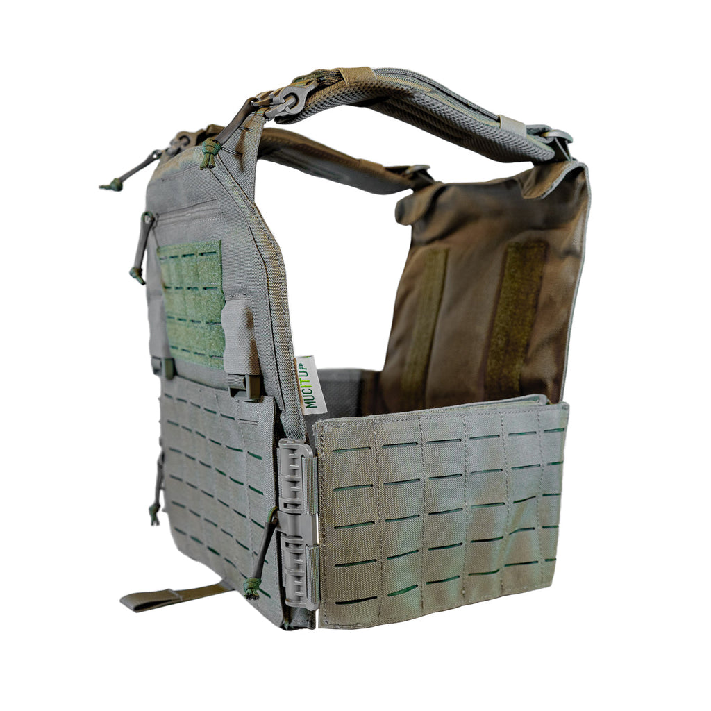 MUCTAC Plate Carrier 10x12 – 1050D Nylon – Quick Release – Laser Cut MOLLE – Texas