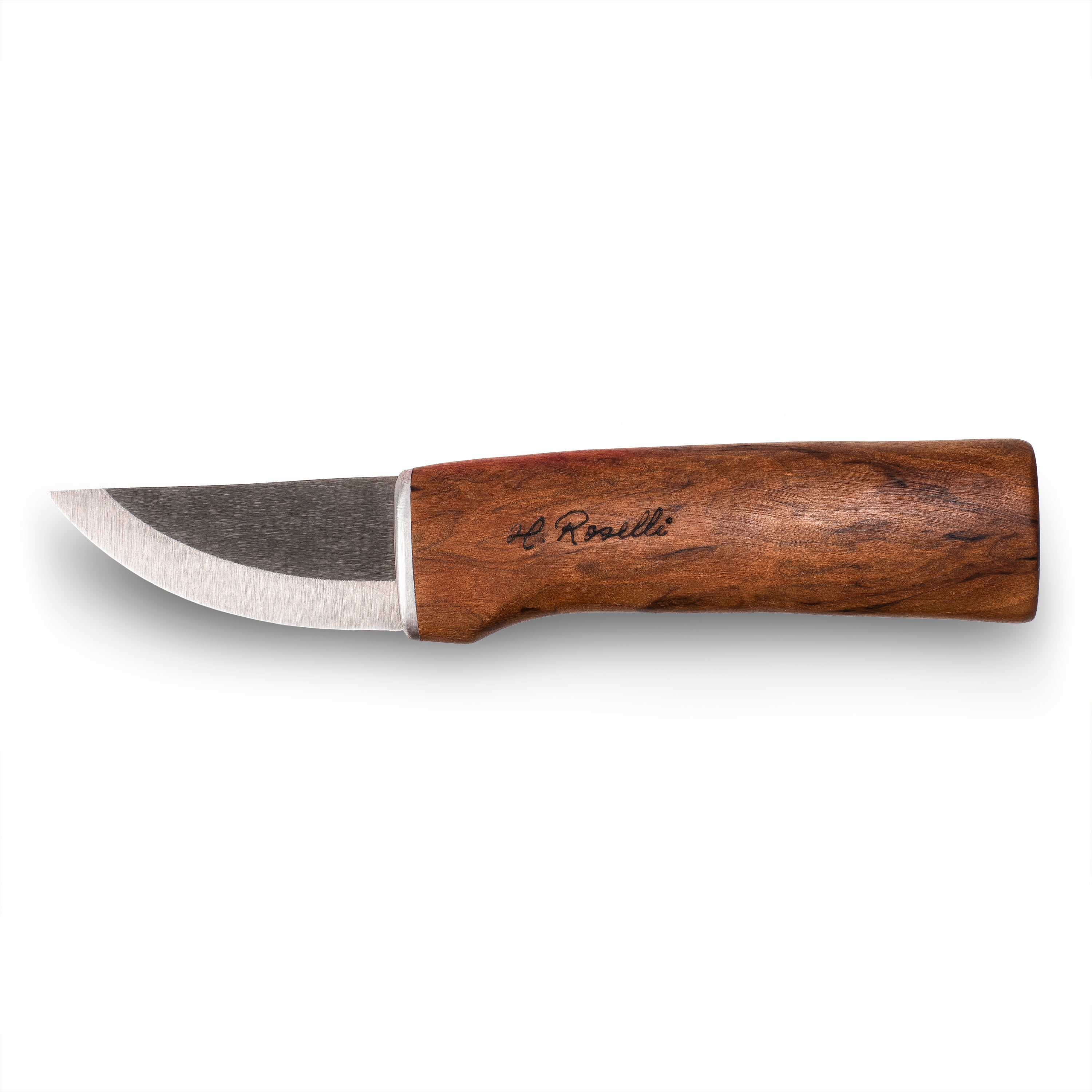 H. Roselli fixed blade knife with wooden handle, stainless steel blade for hunting and outdoor use