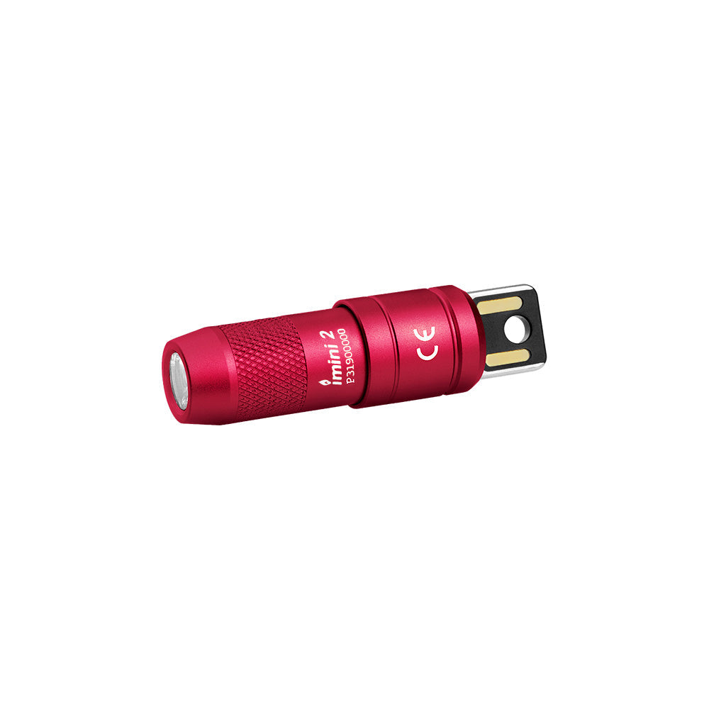 Olight iMini 2 Rechargeable Magnetic Mini Flashlight 50 Lumens EDC Keychain Light - red | Venator Hunting