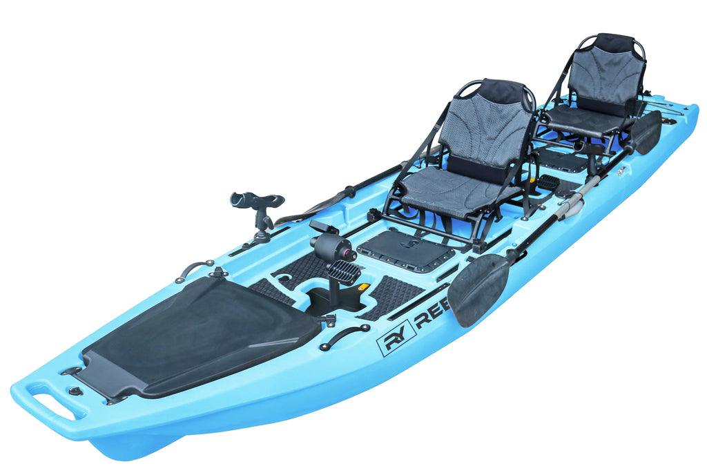 13.8ft  Rocket Propeller Drive Tandem & Solo Modular Fishing Kayak | Propeller Drive | 550lbs Capacity | 3 Piece