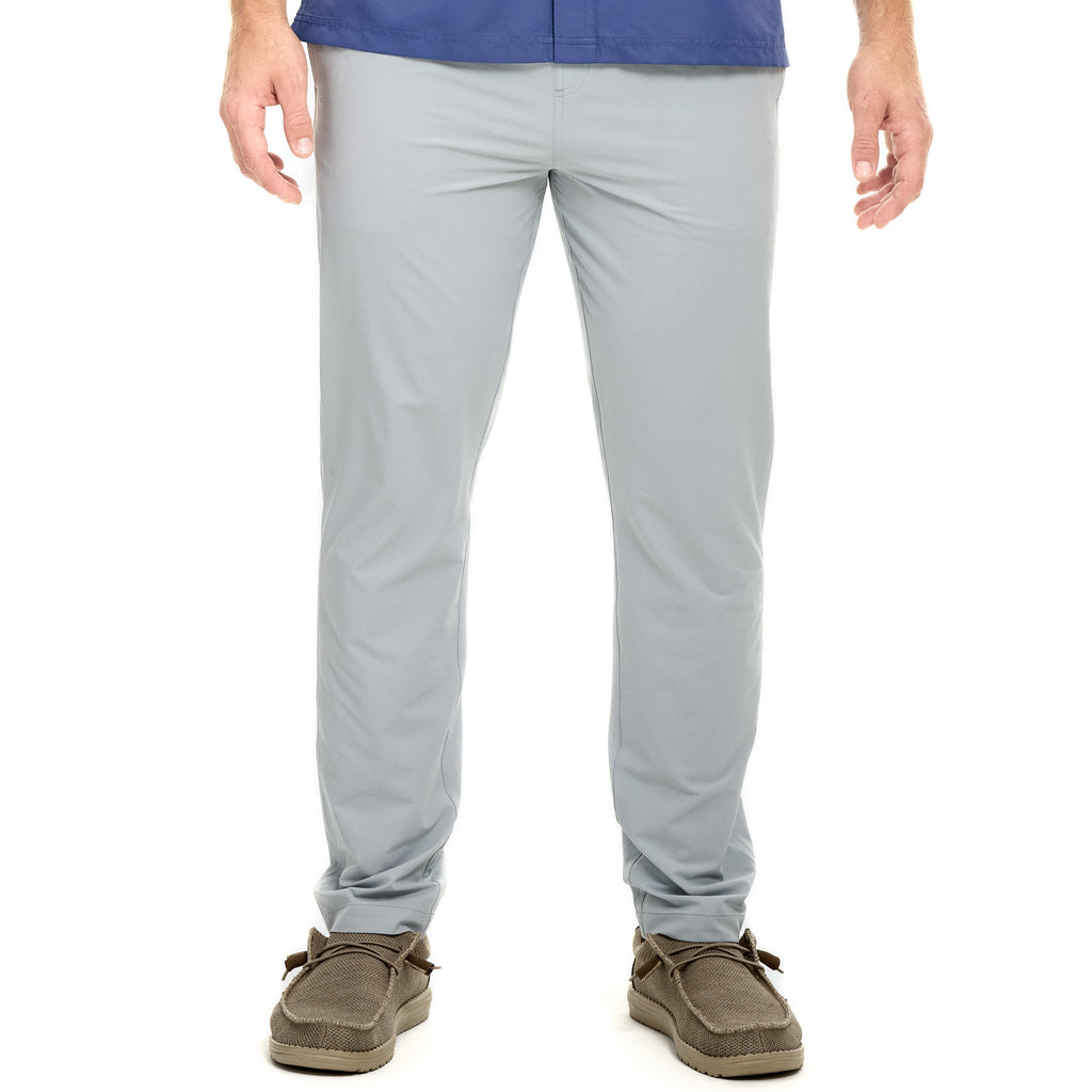 Light gray men's outdoor performance pants for hiking and hunting, slim fit, quick-dry fabric