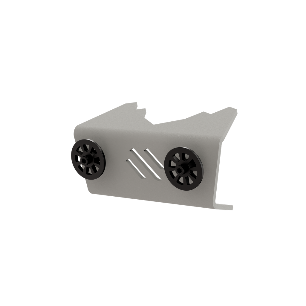 Gray hunting accessory with black adjustment knobs and ventilation slots for outdoor gear setup