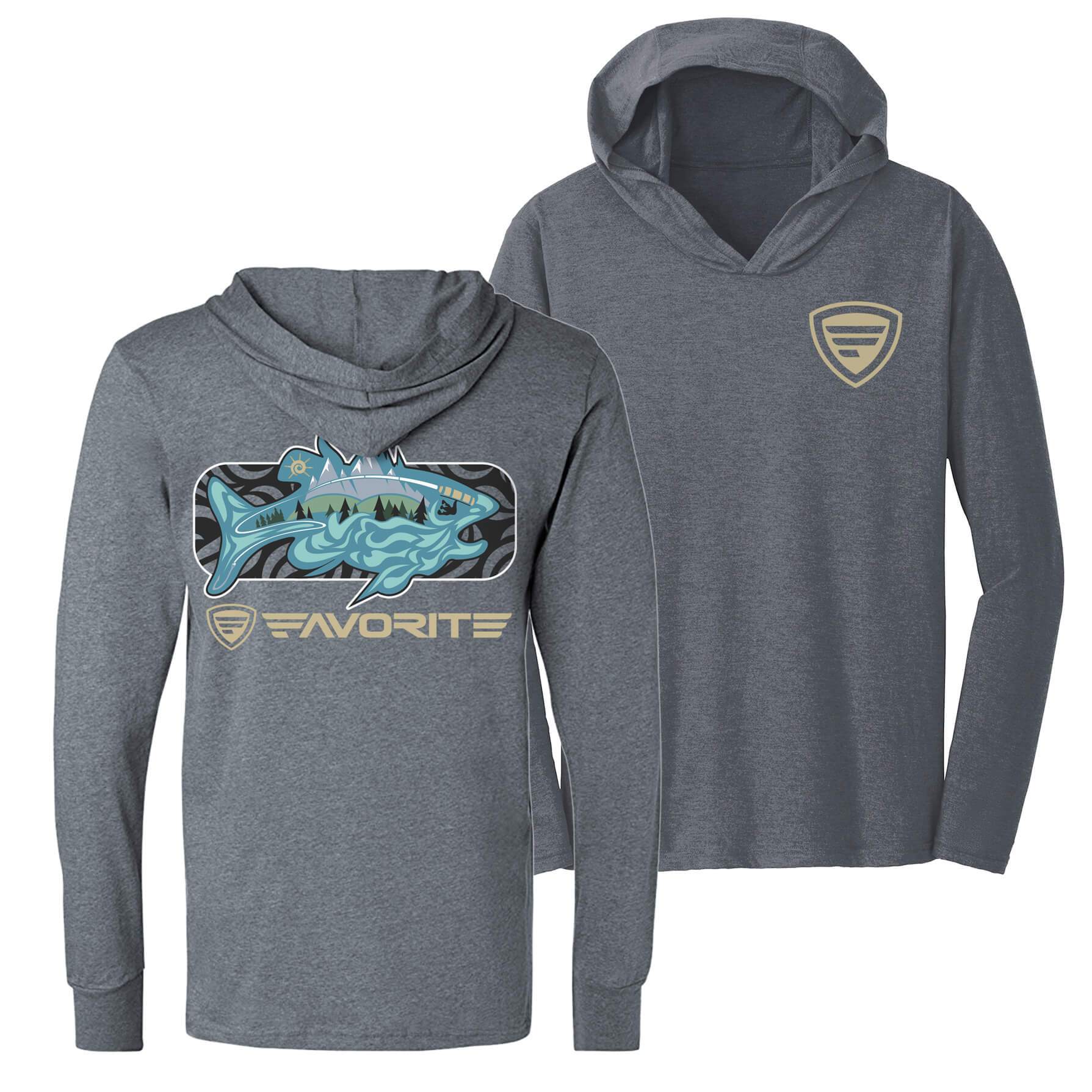Favorite Fishing Simmer Tri-Blend Hoodie – detail close-up | Venator Hunting