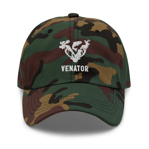 Venator Camo Hat in green camo, front view | Venator Hunting