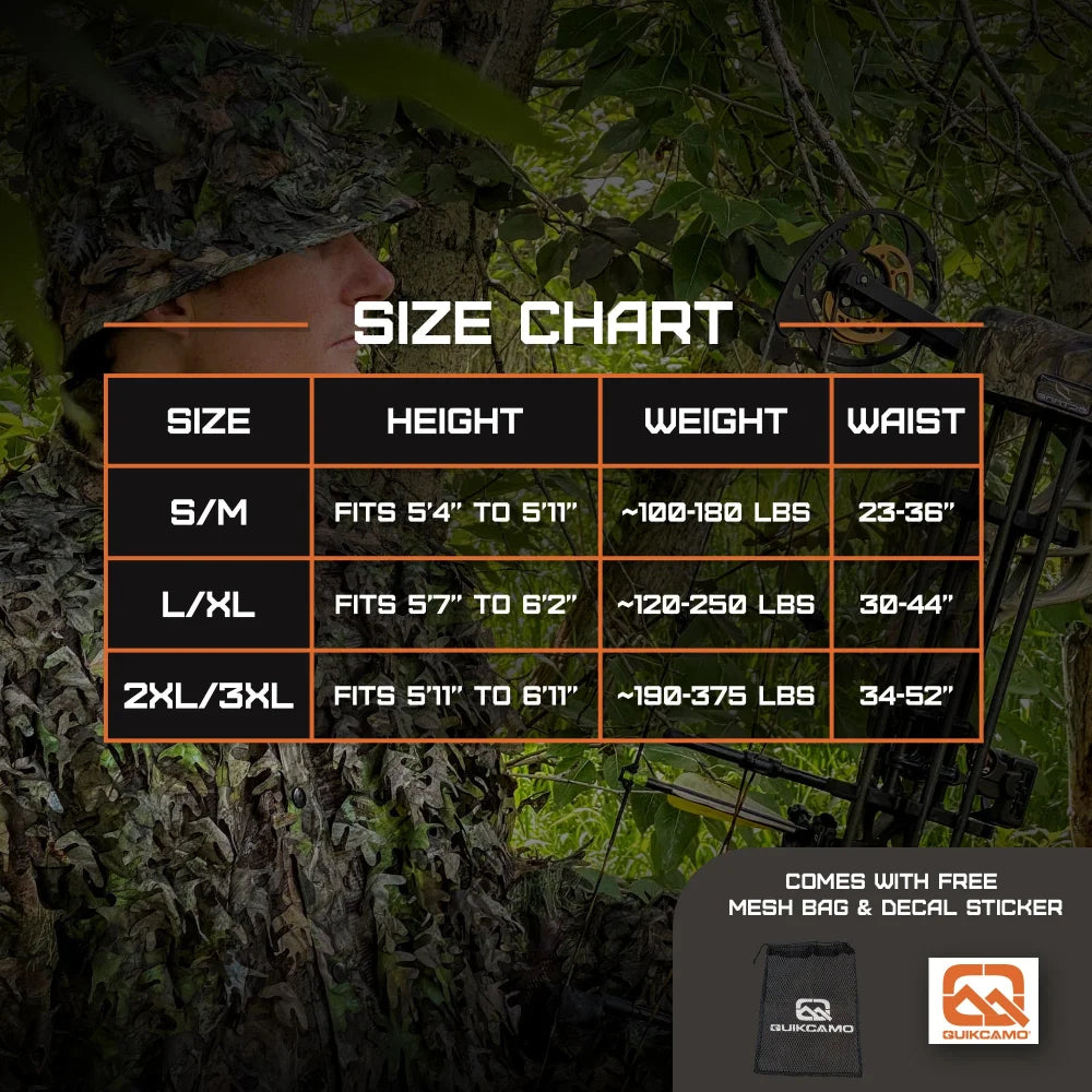 3D Leafy Camo Suits and Hoodies, Mossy Oak Patterns
