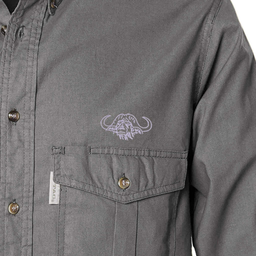 Shooter Shirt for Men with Embroidered Buffalo Logo - L/Sleeve