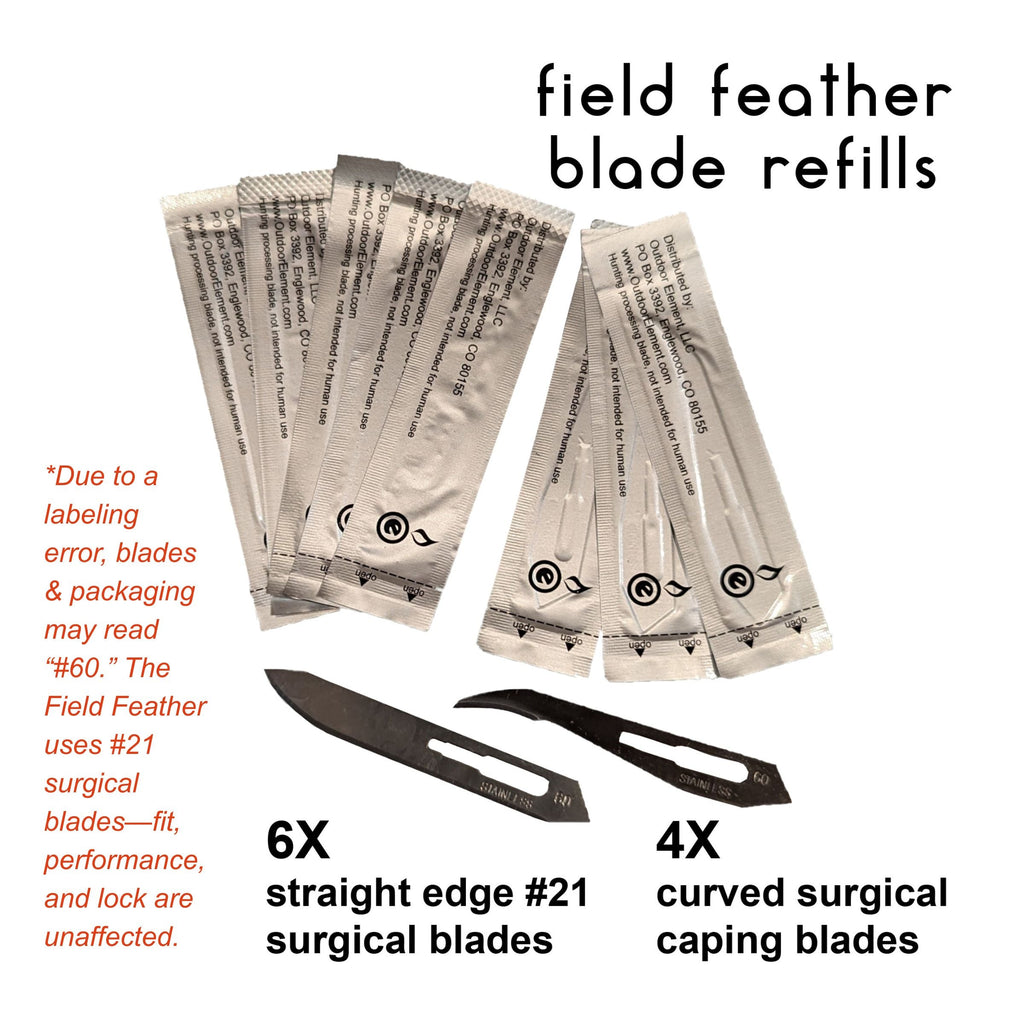 Hunting Surgical Blade Replacements 10pk - for Field Feather