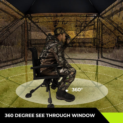 360° One Way See Through Hunting Blind Ground Blind with Portable Carrying Bag