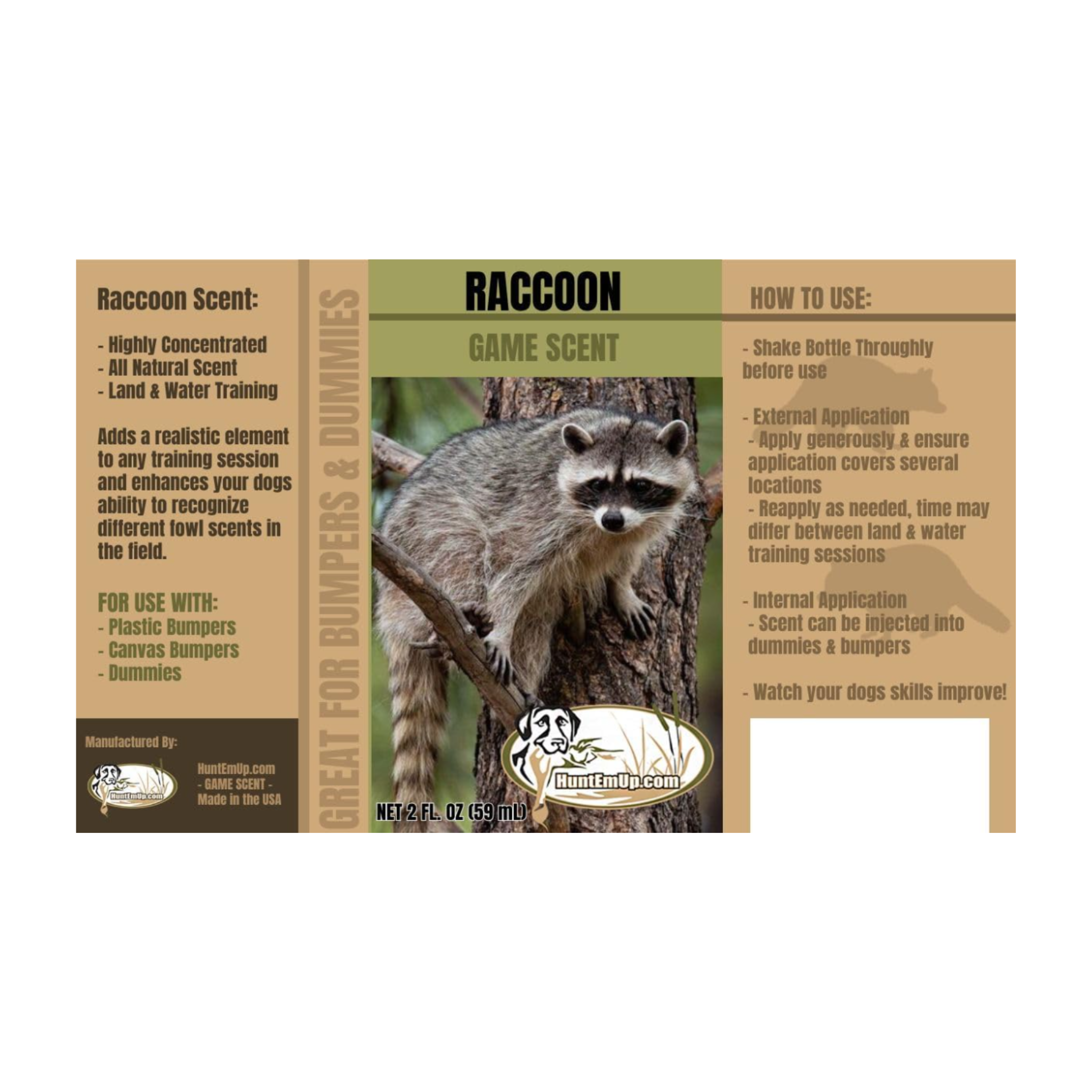 HuntEmUp Raccoon Dog Training Scent for Hound & Tracking Dogs