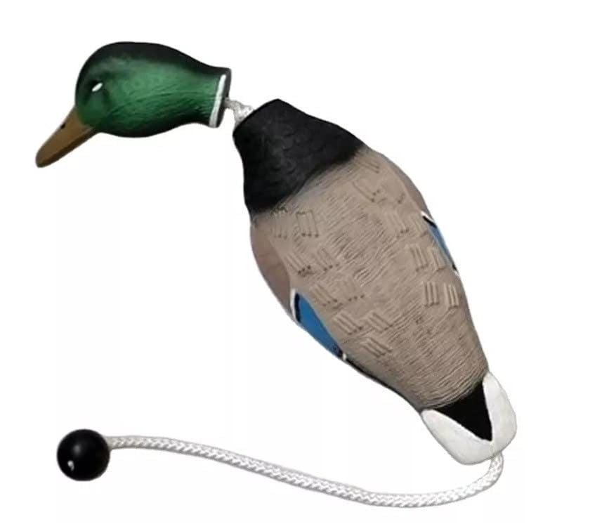 HuntEmUp Hunting Dog Essentials Training Kit - Mesh Bumper Storage Bag + Dead Fowl Mallard Dummy + Whistle & Lanyard + Braided Leather Leash + Training Chain