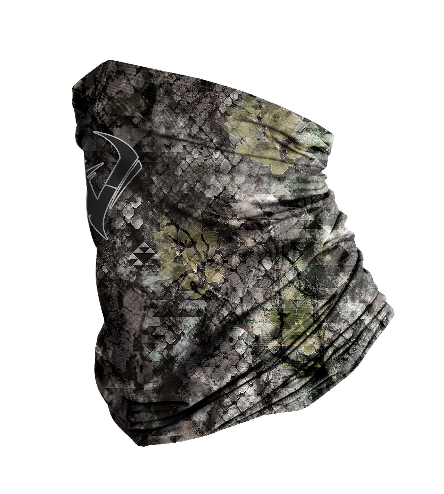 Vycah Nexus fleece-lined neck gaiter in Deep Woods camo, tube-style hunting gaiter