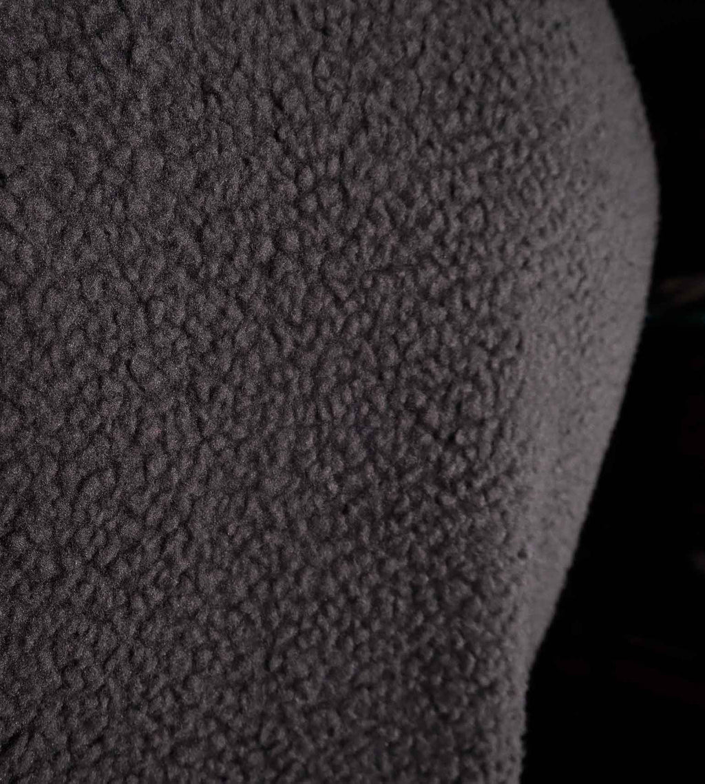 Close-up of the Berber fleece inner lining texture on the Vycah Kinsley Vest
