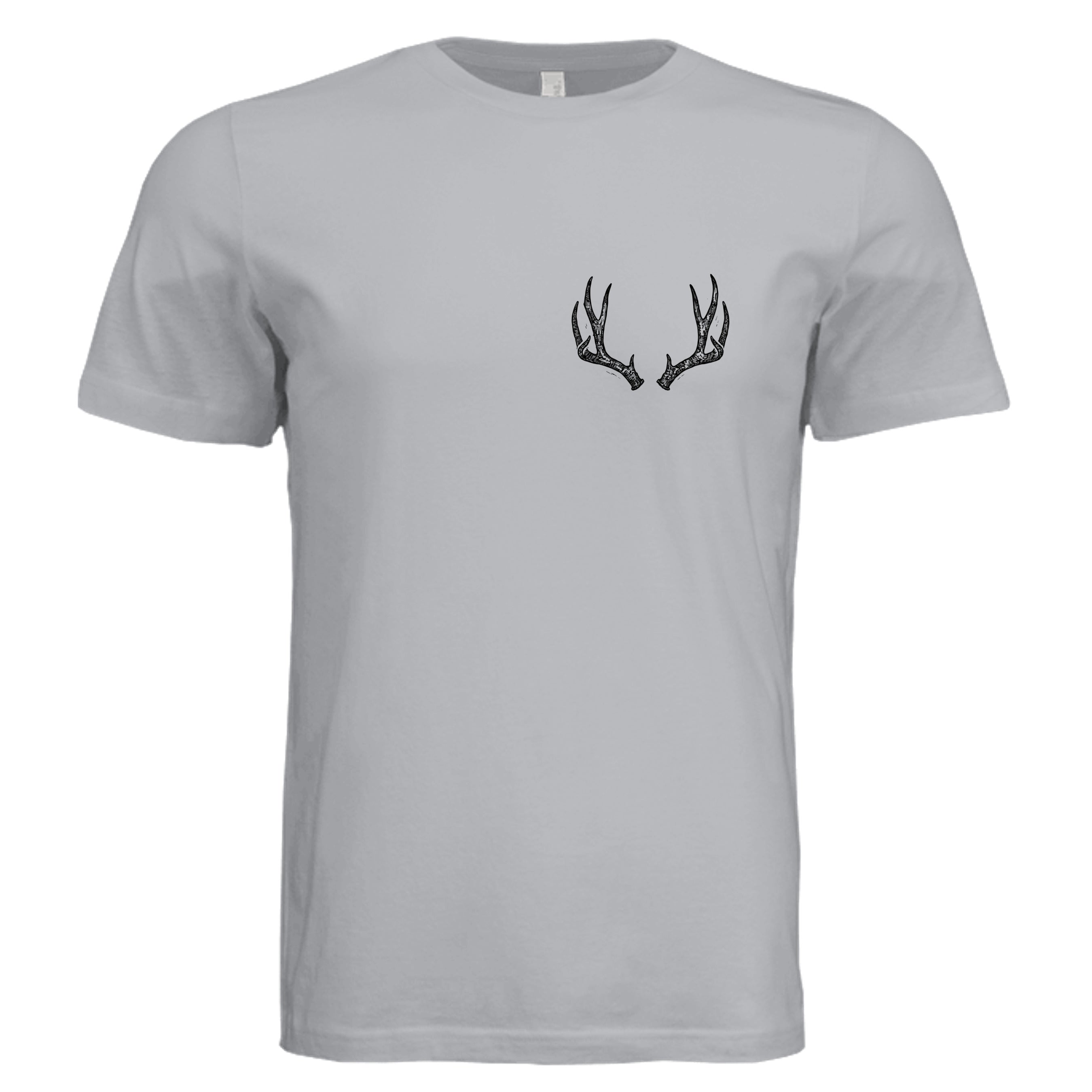 Venator Boreal Forest Elk Antlers T-Shirt Solid Athletic Grey - elk antler graphic design - front view