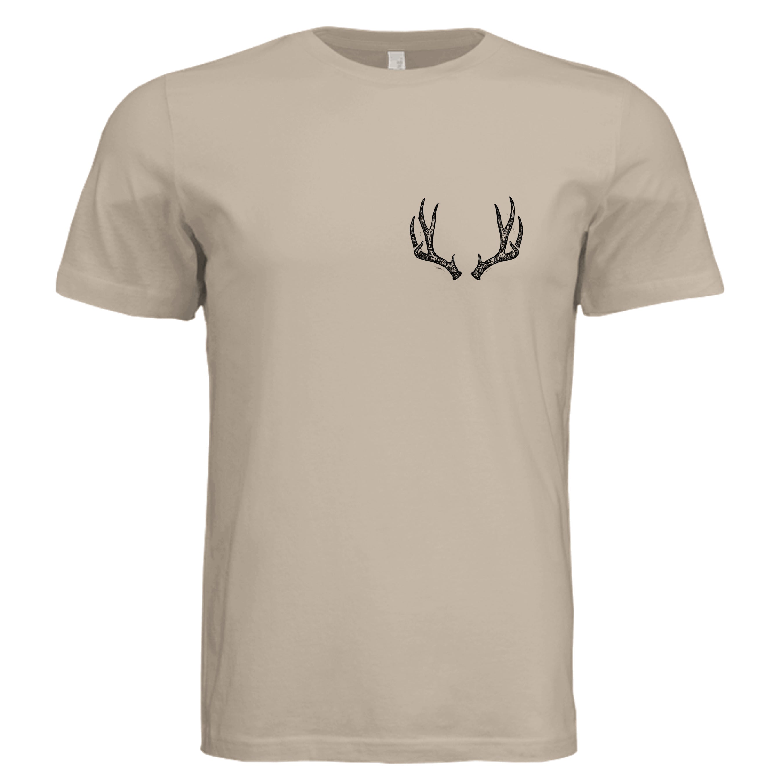 Venator Boreal Forest Elk Antlers T-Shirt Tan - elk antler graphic design - front view