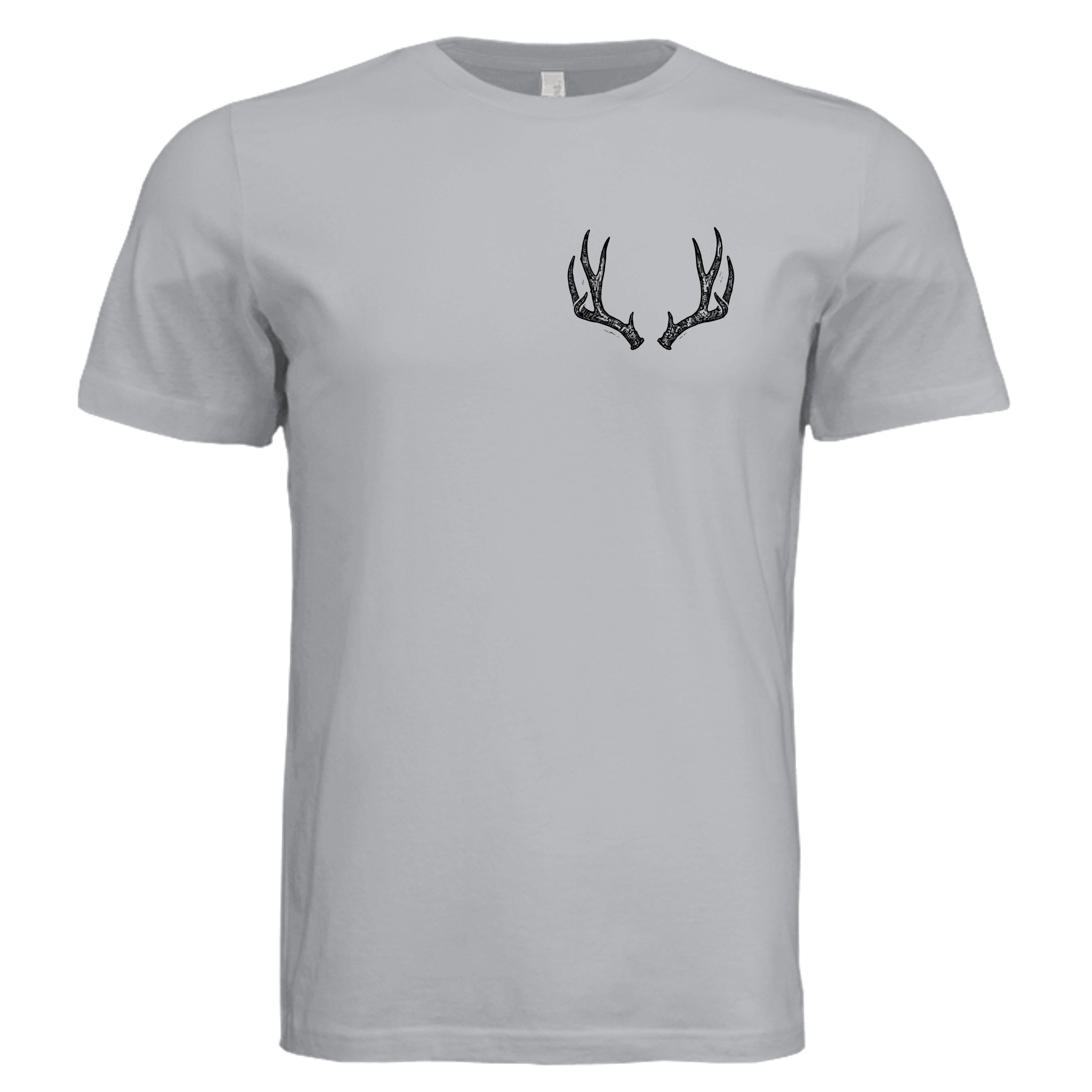 Venator Montana Elk Antlers T-Shirt Solid Athletic Grey - elk antler graphic design - front view