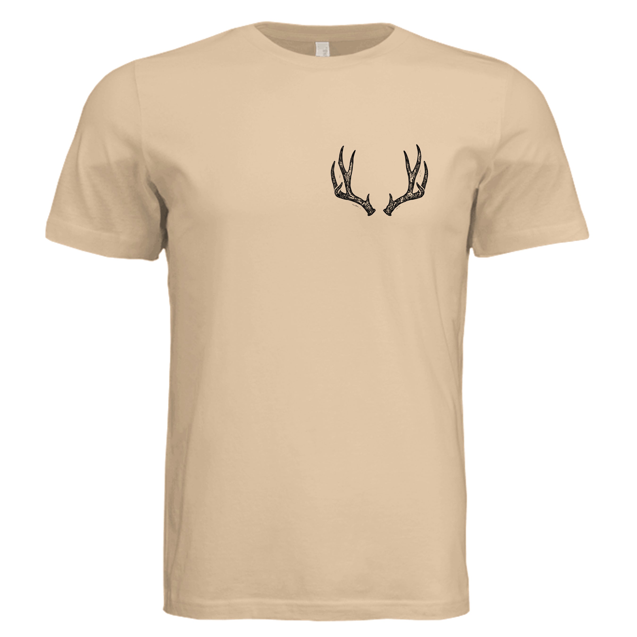Venator Montana Elk Antlers T-Shirt Sand Dune - elk antler graphic design - front view