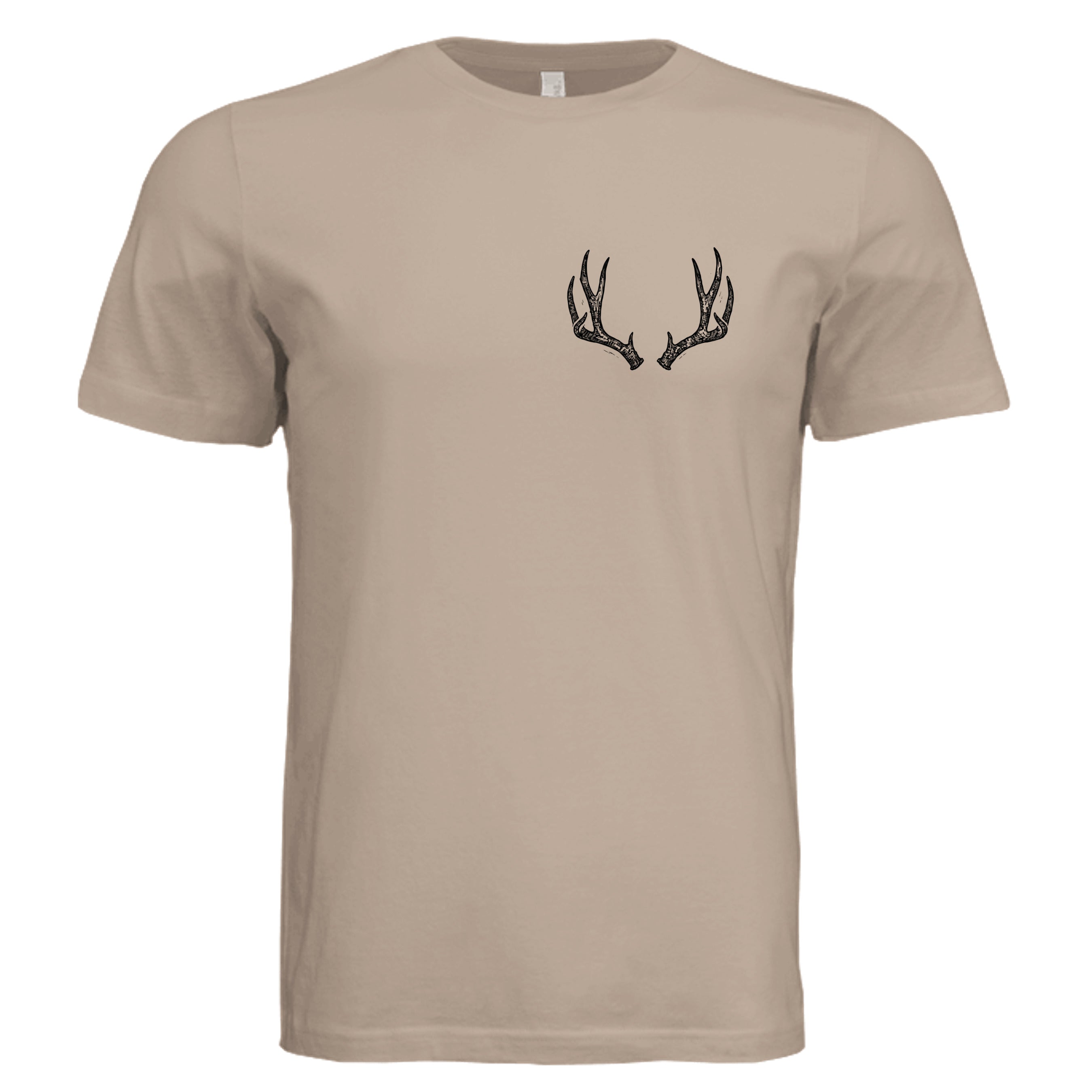 Venator Montana Elk Antlers T-Shirt Dust - elk antler graphic design - front view