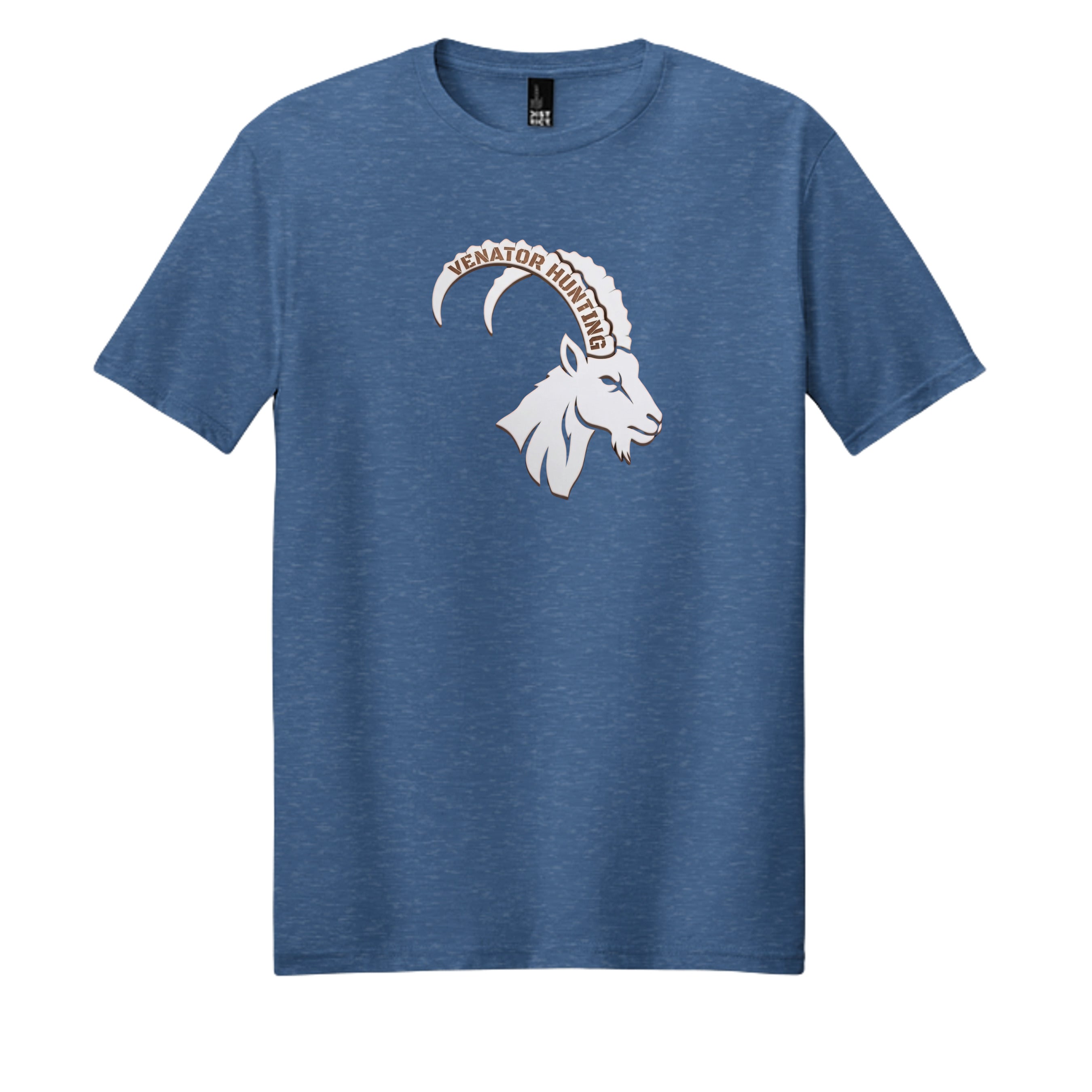 Venator Ibex T-Shirt deep royal fleck - ibex skull hunting design - front view