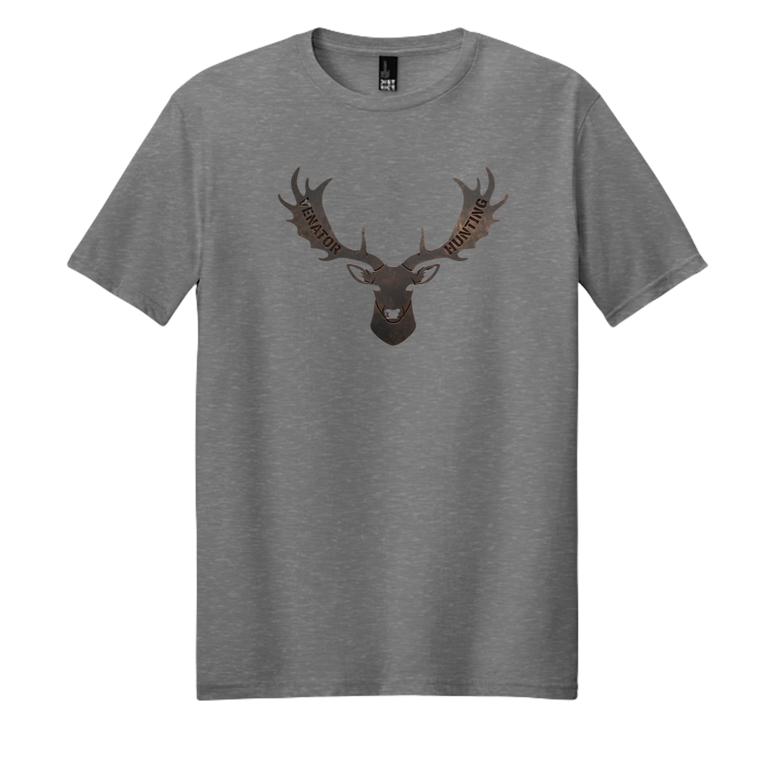 Venator Fallow T-Shirt grey frost - fallow deer antler design - front view
