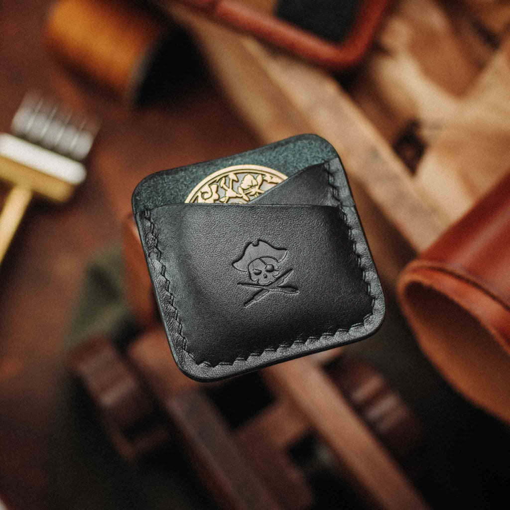 Pirate Goods Peso Pocket Duo Coin Holder – Leather Challenge Coin Case for Two Coins | Venator Hunting