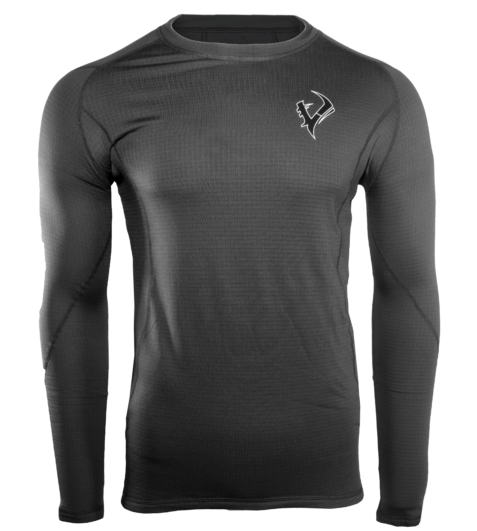 Vycah Pyrex Extreme base layer shirt in charcoal, front view with Vycah chest logo