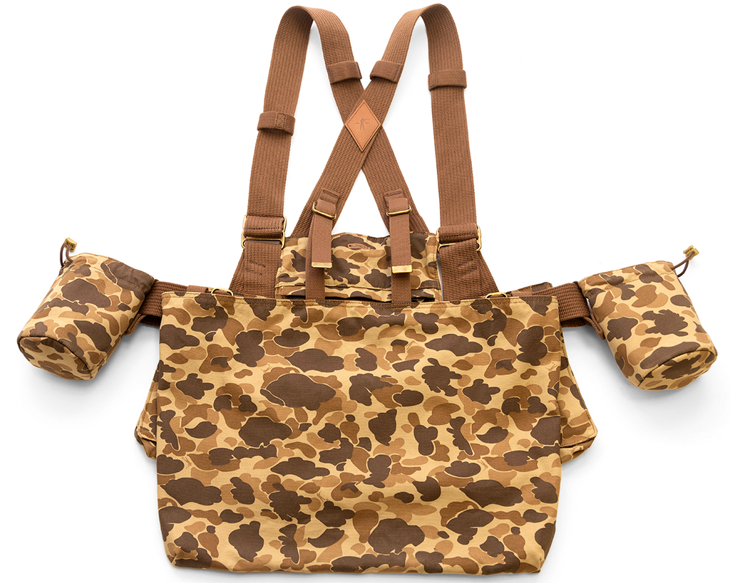 Original Camo Strap Vest, back view with X-straps and game pocket