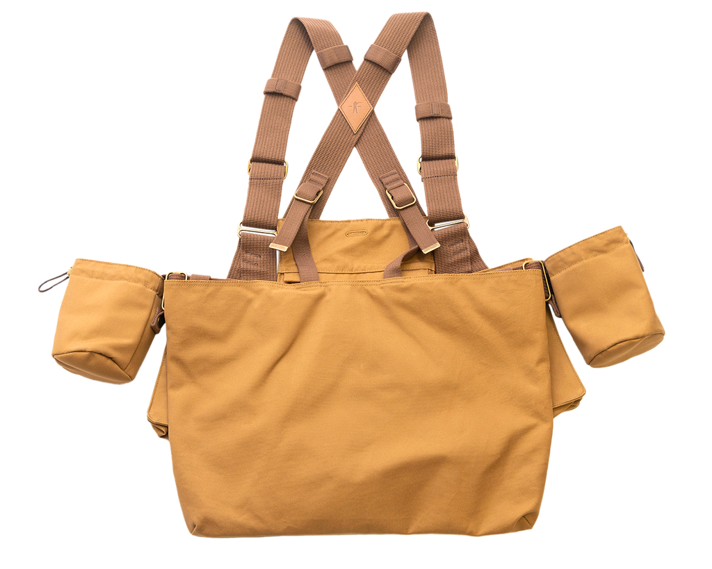 Signature Canvas Strap Vest, back view with X-strap harness and large game pocket