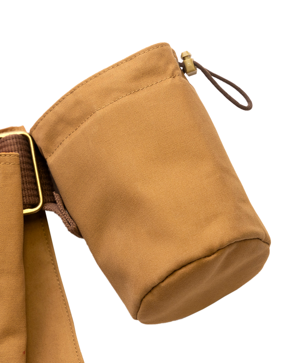 Removable canvas cup and bottle holder on the Signature Canvas Strap Vest