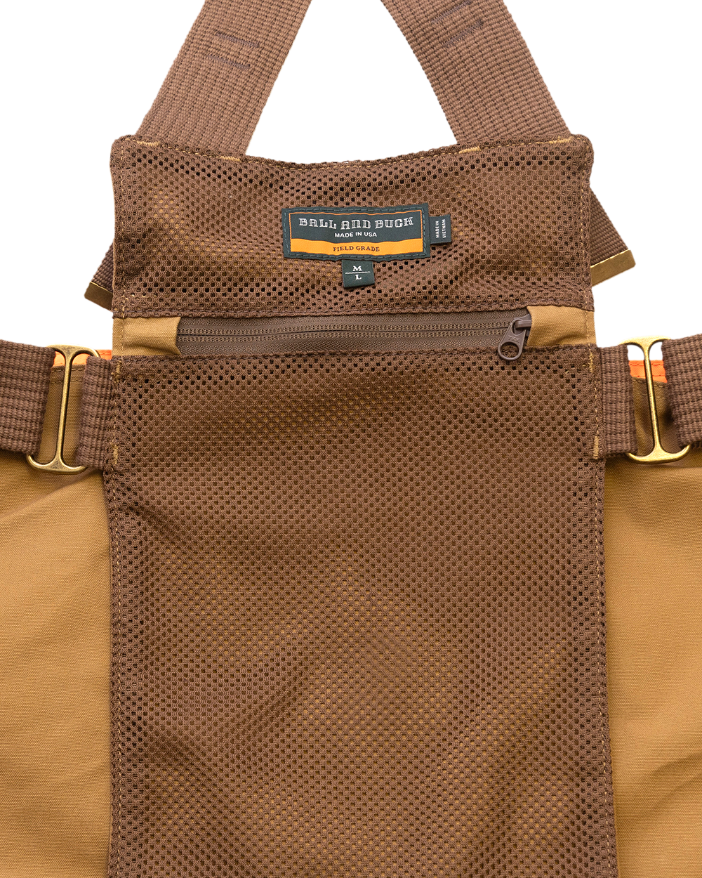 Honeycomb mesh hydration pocket inside the back of the Signature Canvas Strap Vest