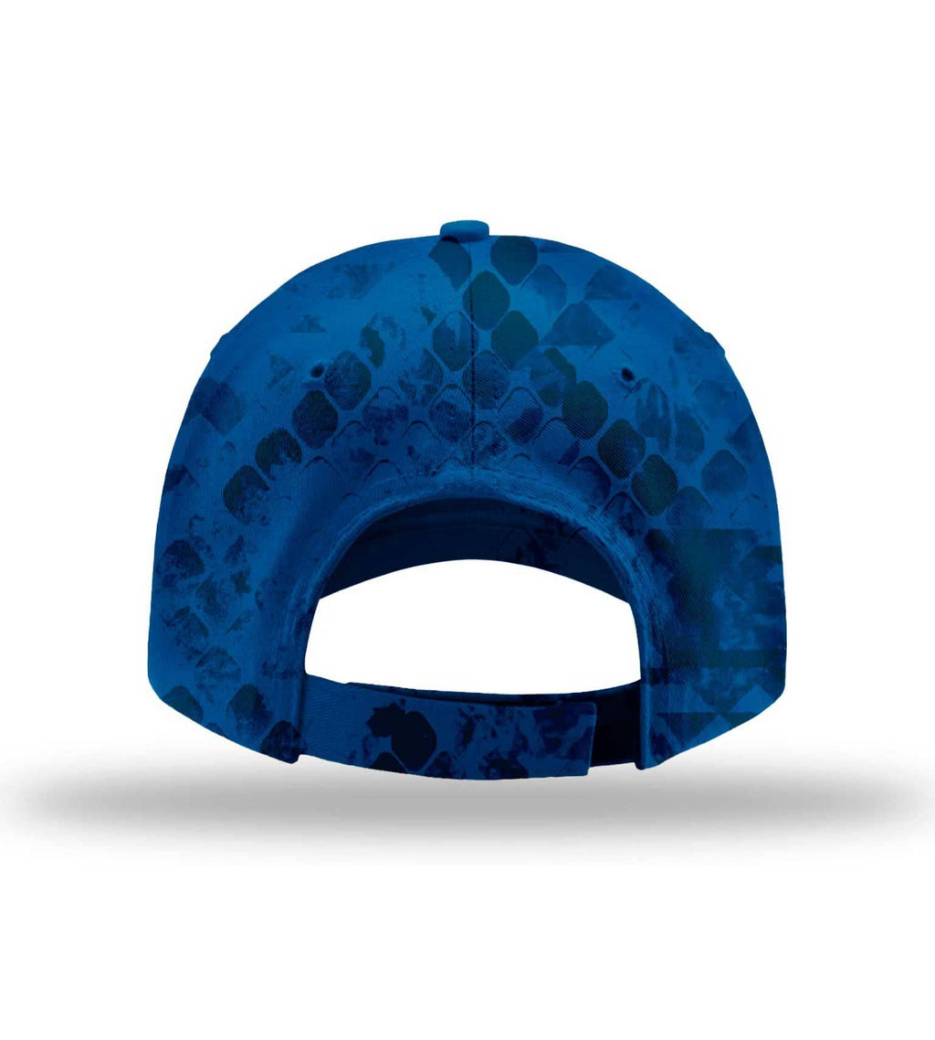 Blue snake skin pattern hunting cap for outdoor adventures