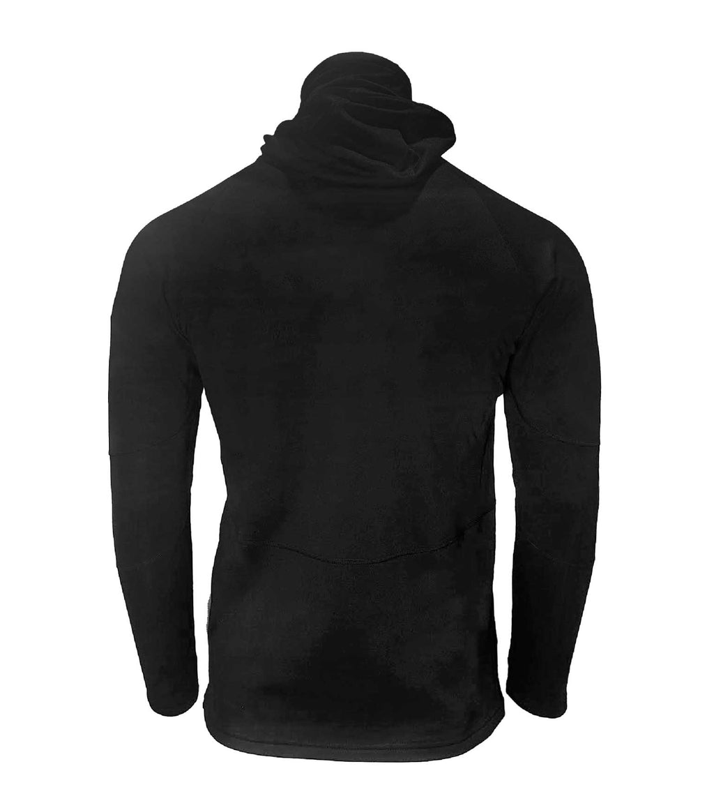 Vycah Sub Zero Compression Baselayer Hoodie, back view showing hood and body-mapped panels