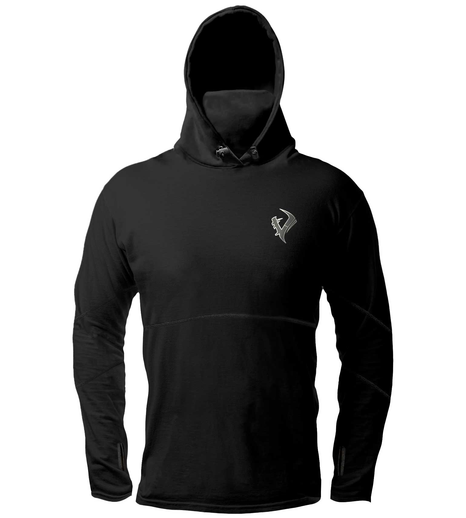 Vycah Sub Zero Compression Baselayer Hoodie, front view of fleece-lined hunting base layer
