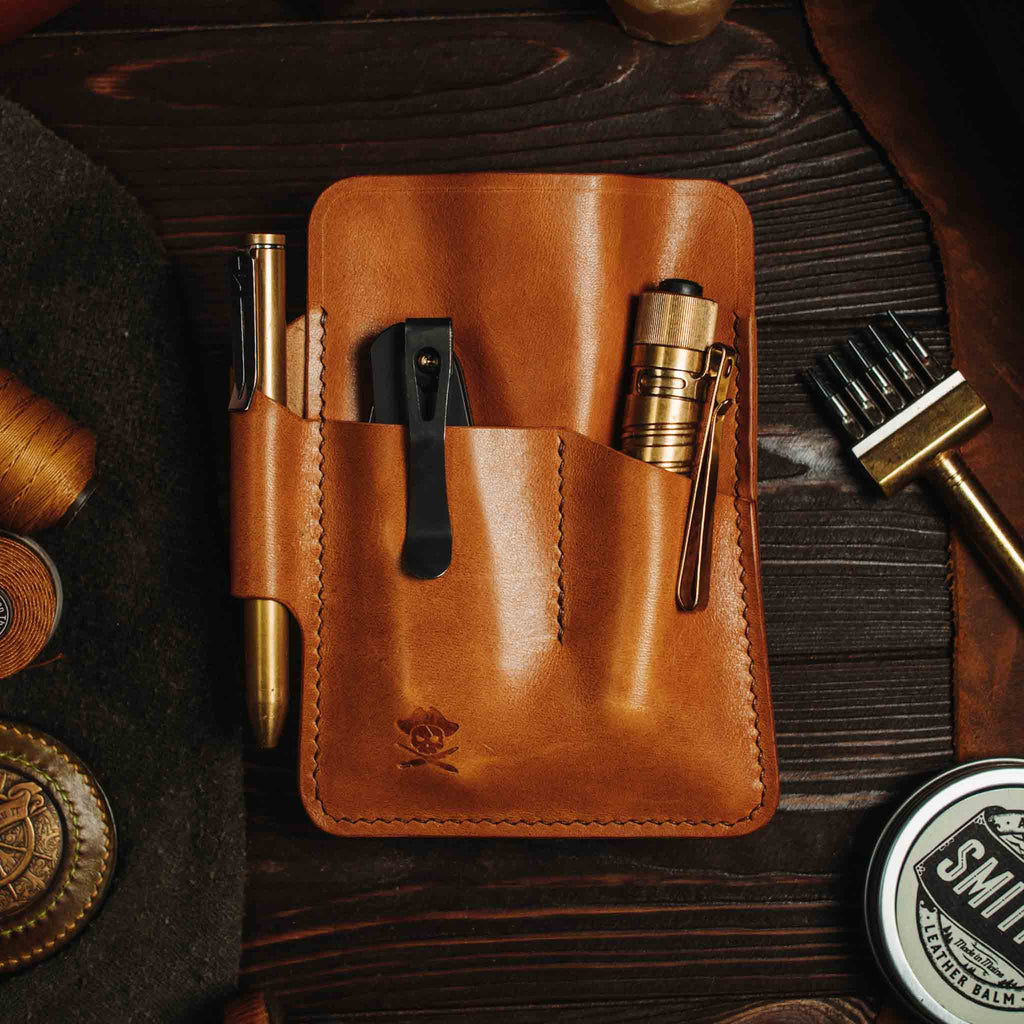 Pirate Goods First Mate Fatty Pocket Organizer – Large Leather EDC Organizer for Multi-Tool